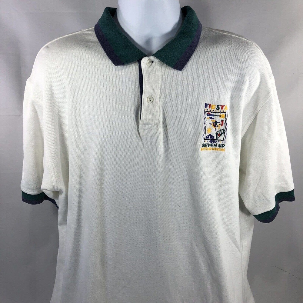 VTG 7up Seven Up Fiesta Bottler Meeting 1997 90s Polo Shirt XL Gear For Sports